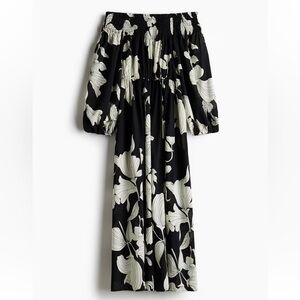 H&M Elegant Black and Cream Maxi Dress